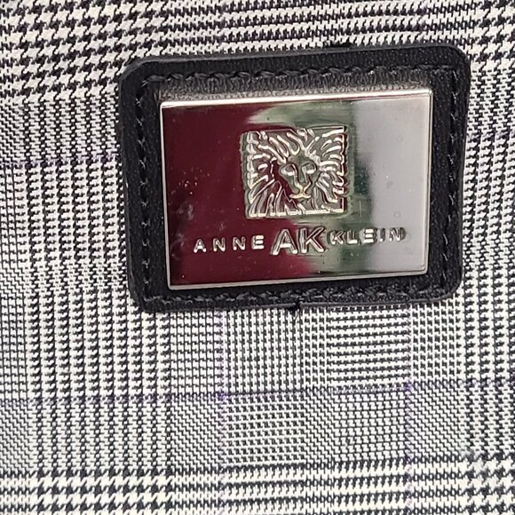 Anne Klein AK Travel Bag Glen Plaid Top Zip Overnight  Weekender Luggage - Picture 7 of 11